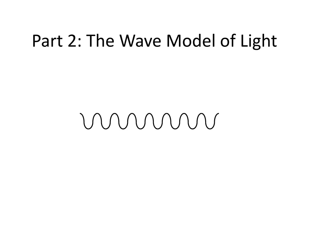 part 2 the wave model of light