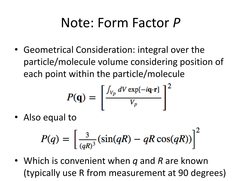 note form factor p