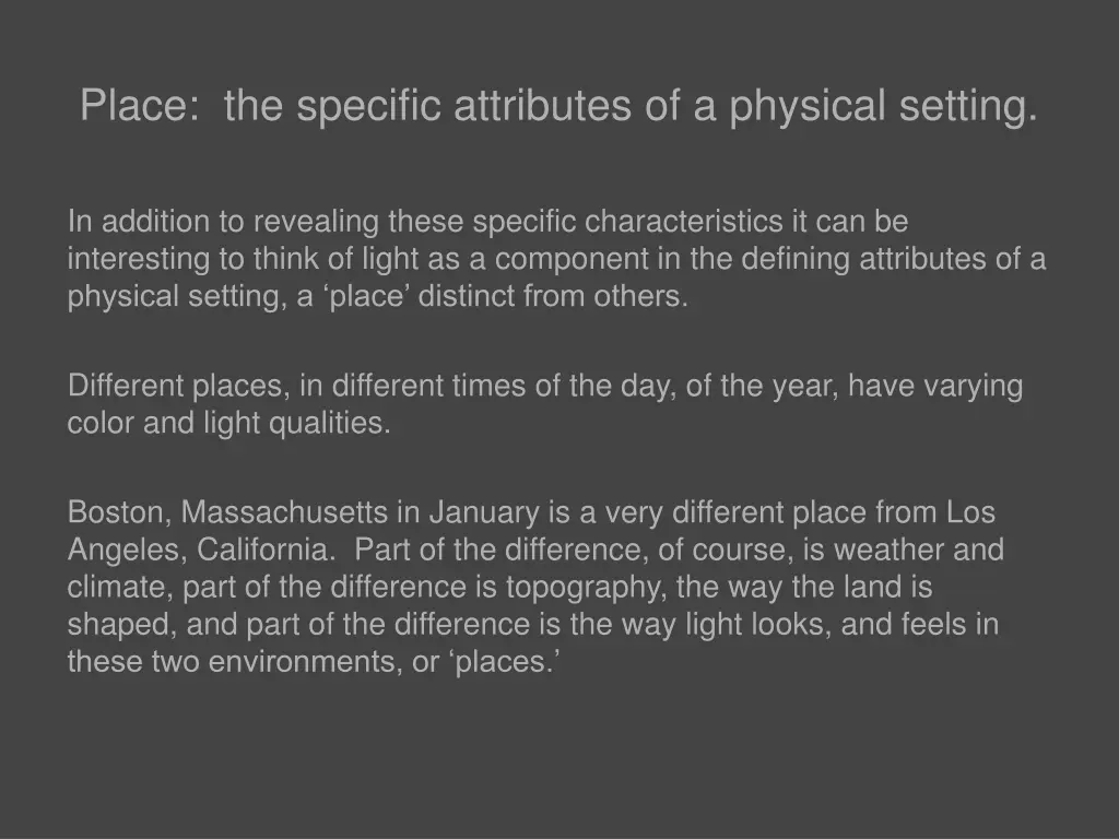 place the specific attributes of a physical