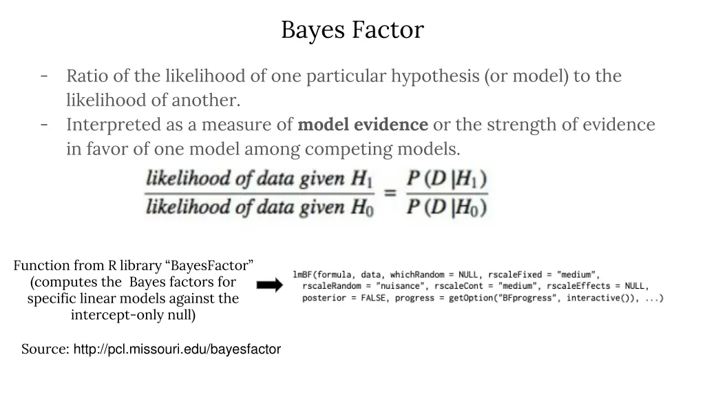 bayes factor