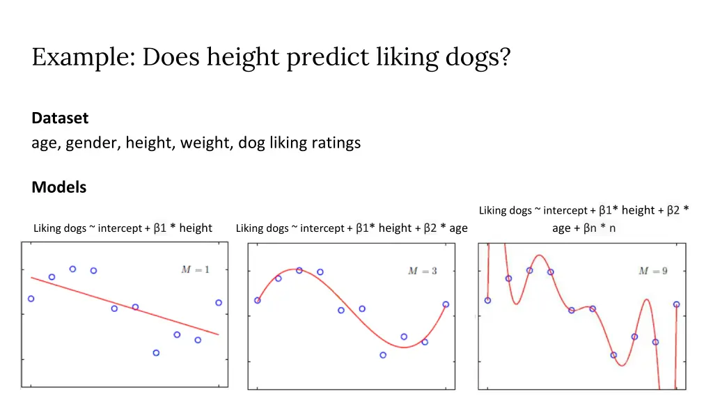 example does height predict liking dogs