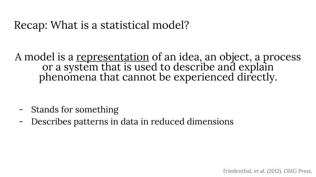 recap what is a statistical model