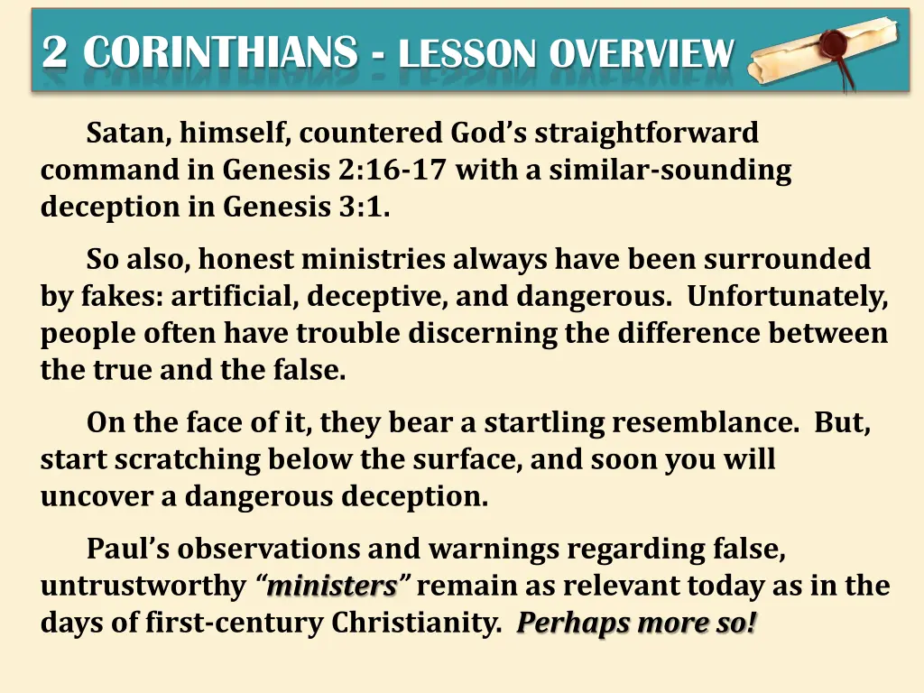 2 corinthians lesson overview 2