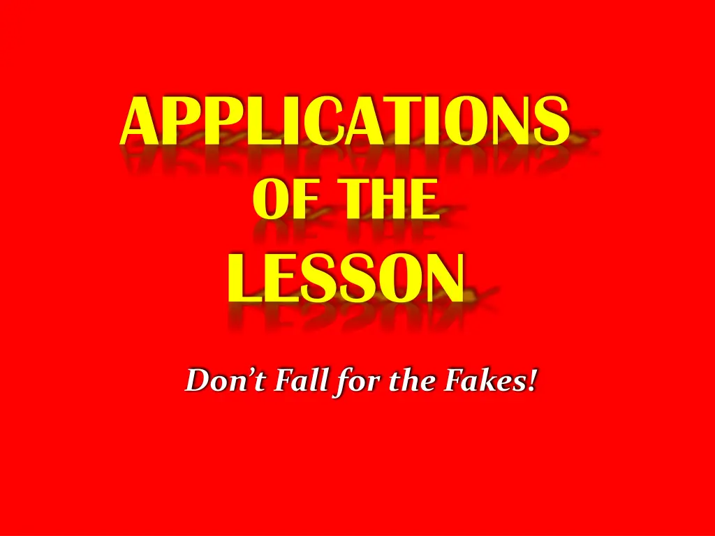 applications of the lesson