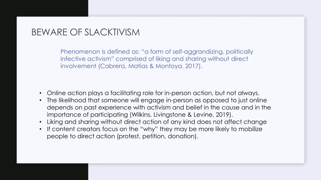 beware of slacktivism