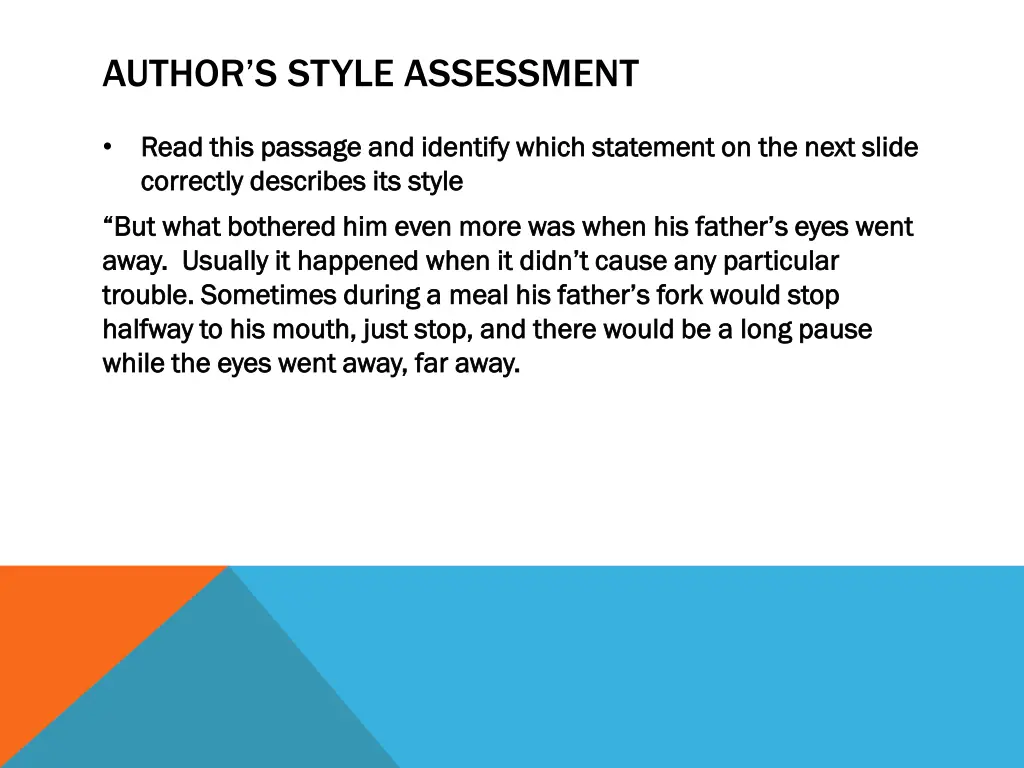 author s style assessment