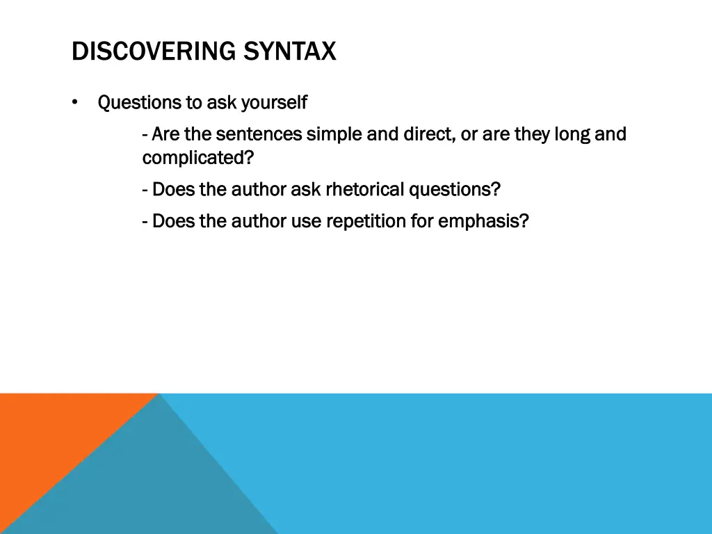 discovering syntax