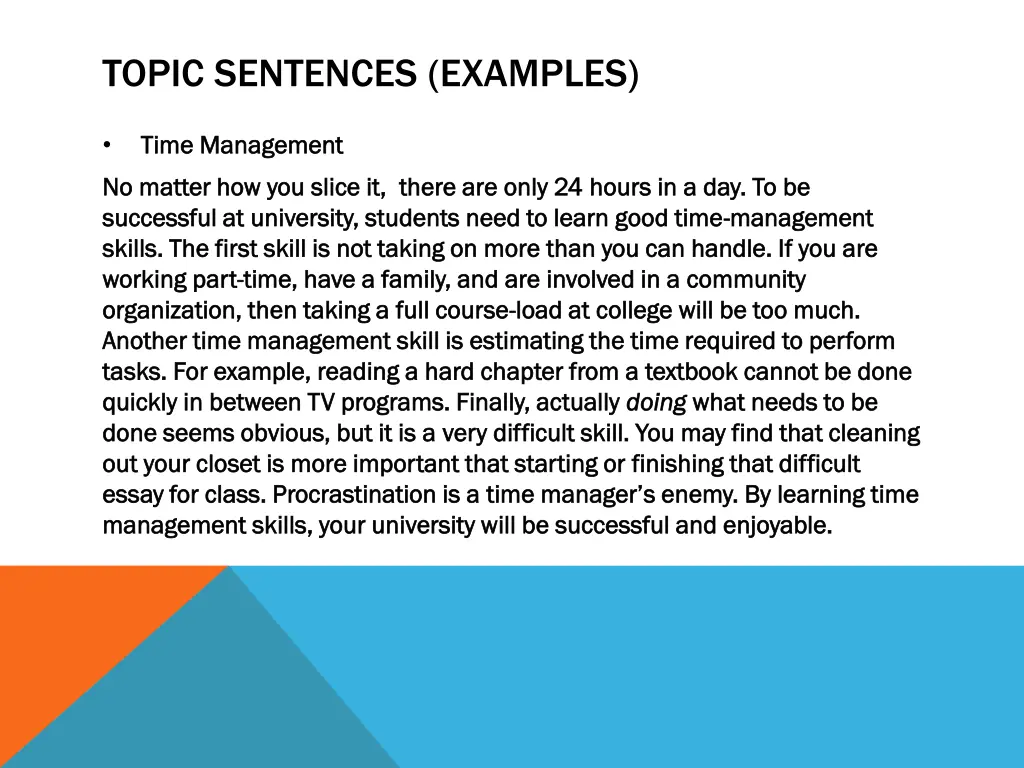 topic sentences examples