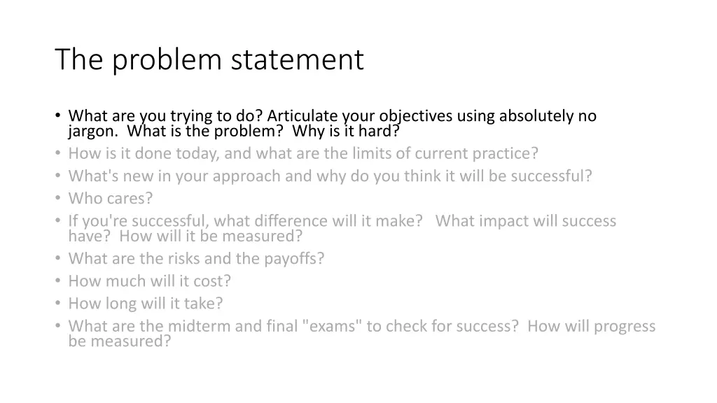 the problem statement