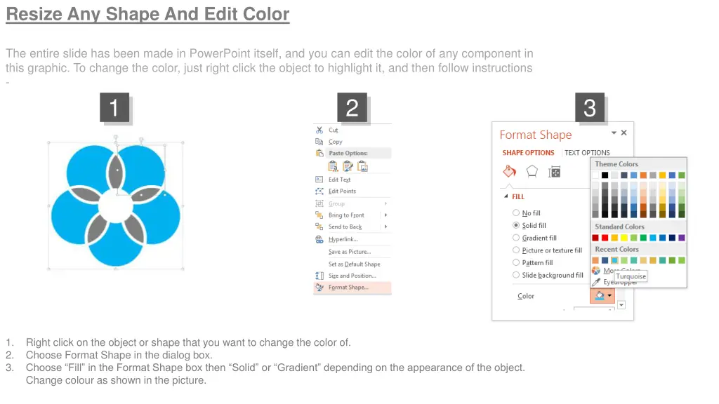 resize any shape and edit color