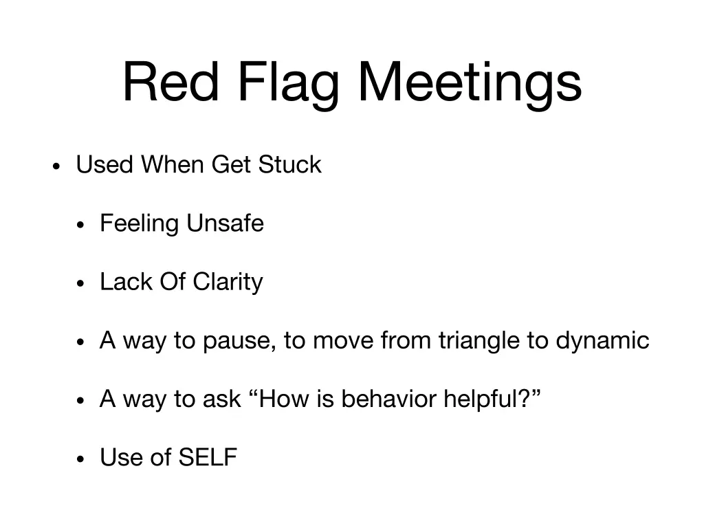 red flag meetings