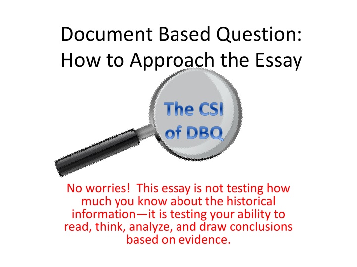 document based question how to approach the essay