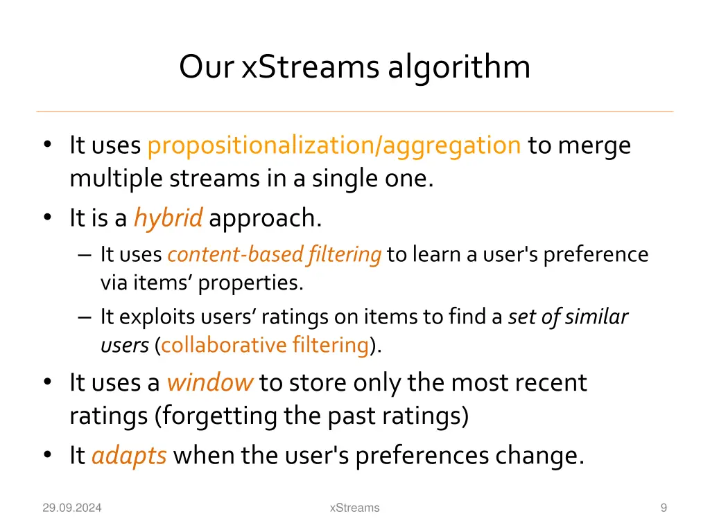 our xstreams algorithm