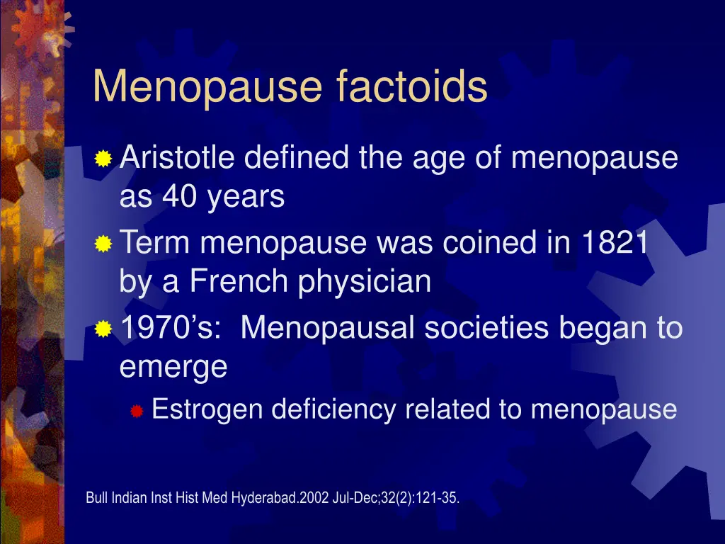 menopause factoids