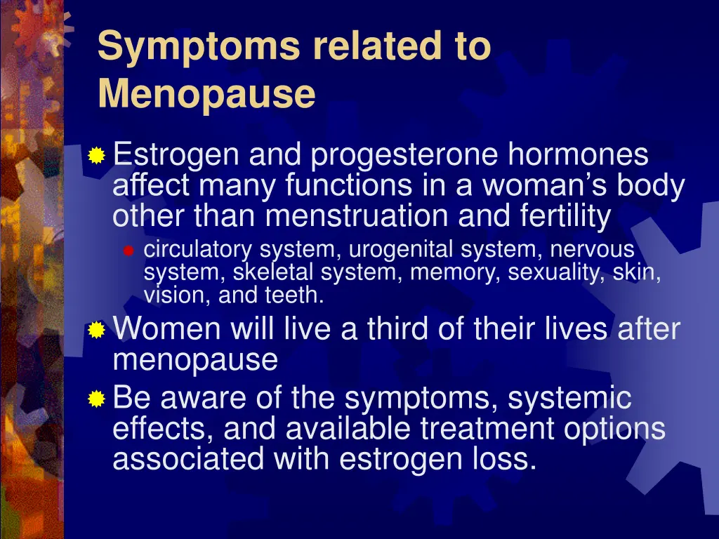 symptoms related to menopause