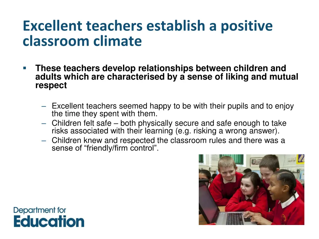 excellent teachers establish a positive classroom