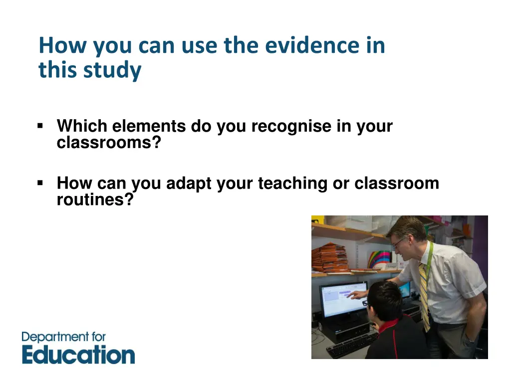 how you can use the evidence in this study