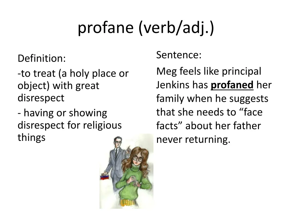 profane verb adj