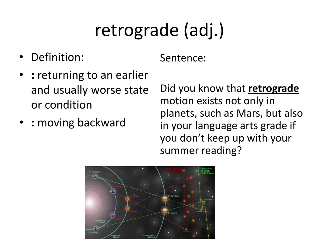 retrograde adj