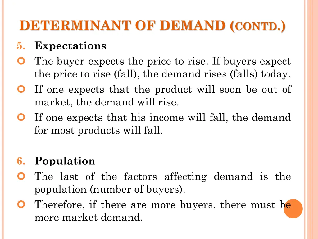 determinant of demand contd 3