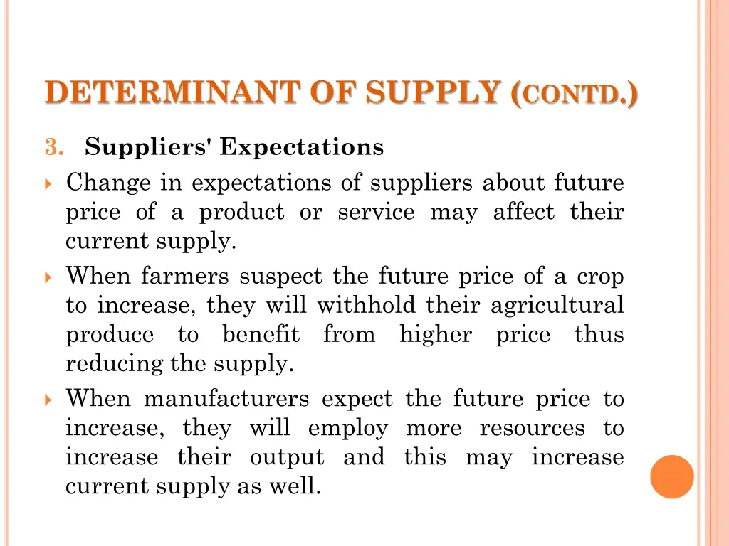 determinant of supply contd 1