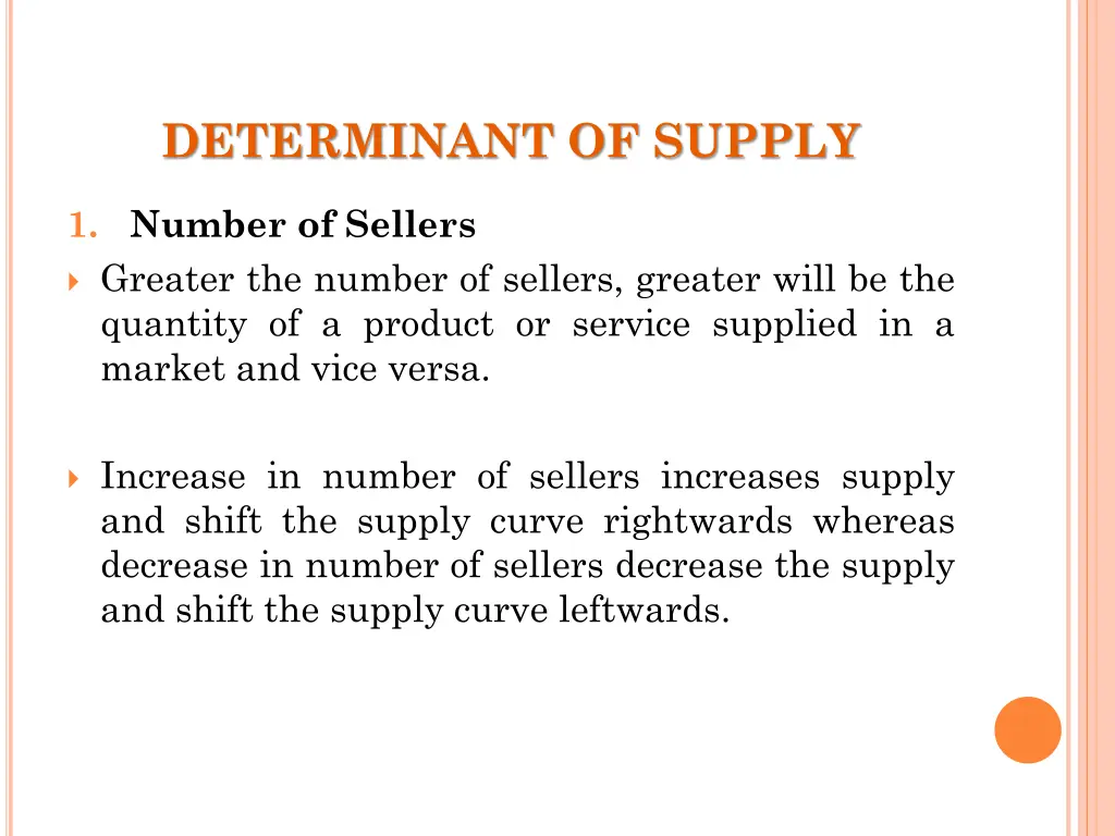 determinant of supply