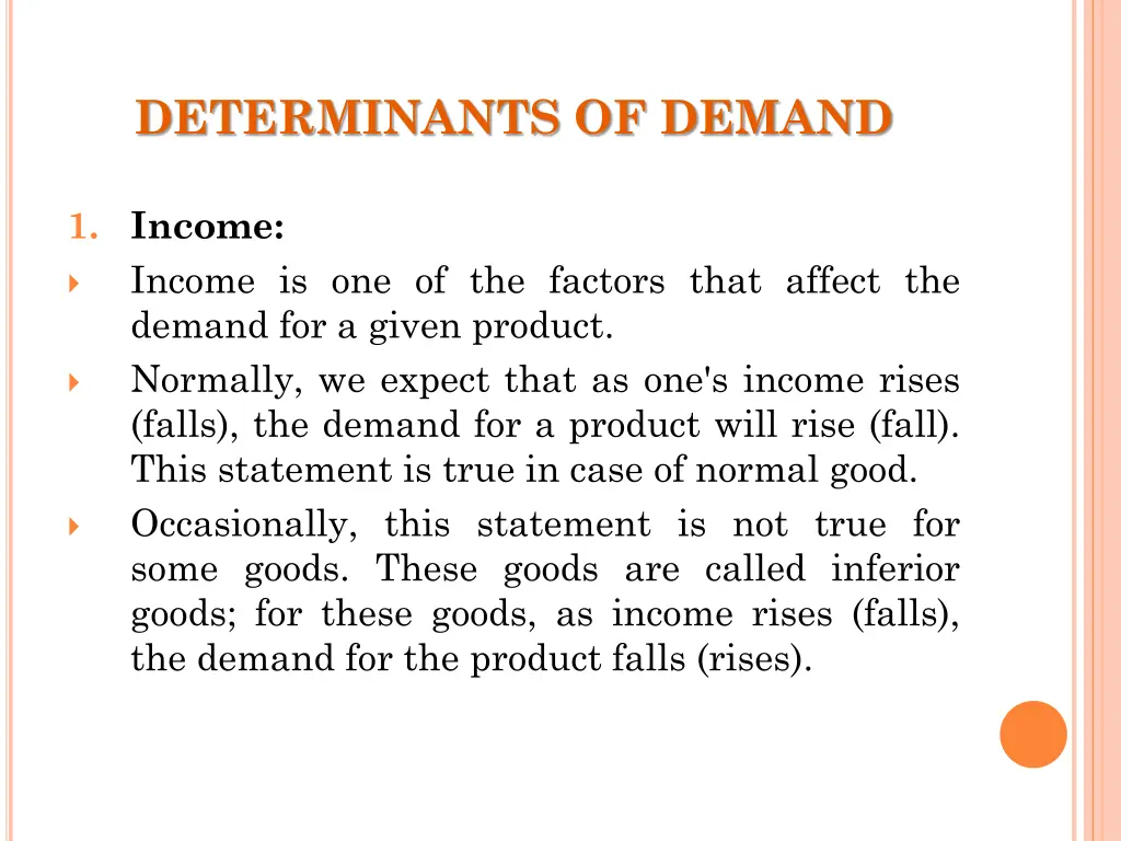 determinants of demand