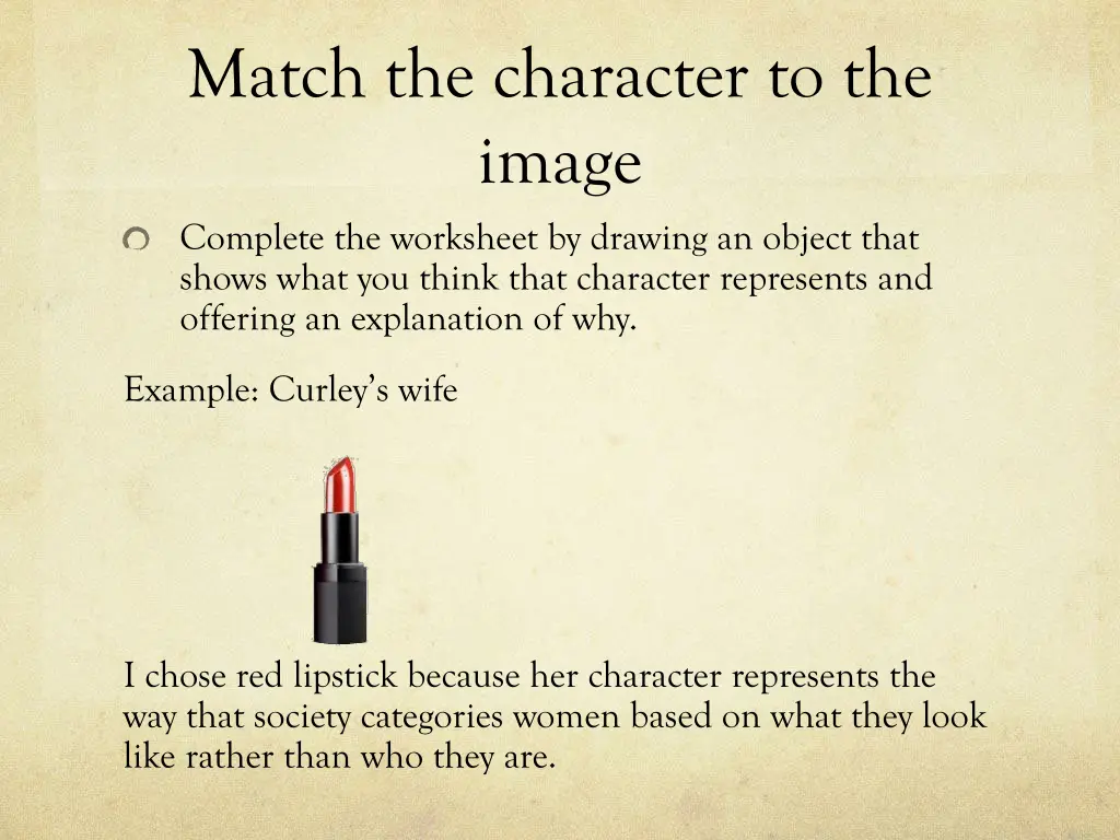 match the character to the image complete