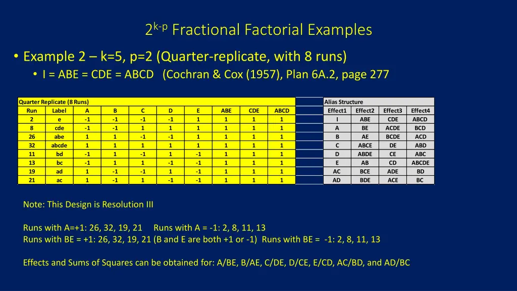 2 k p fractional factorial examples 1