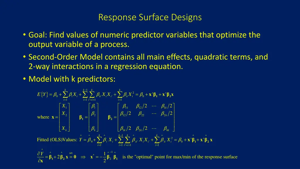 response surface designs