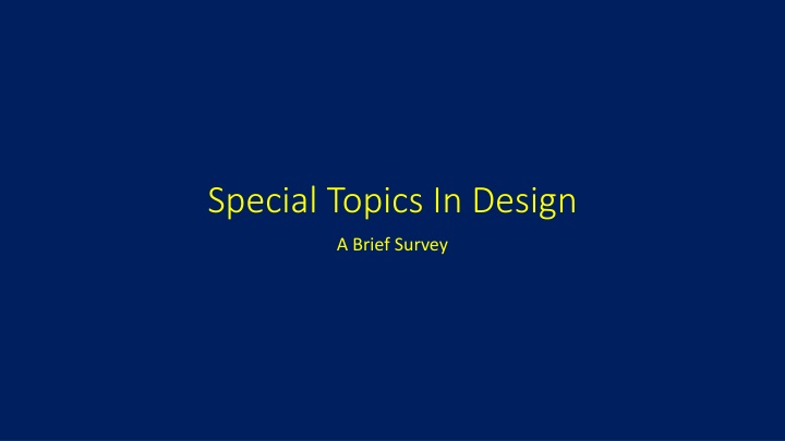 special topics in design