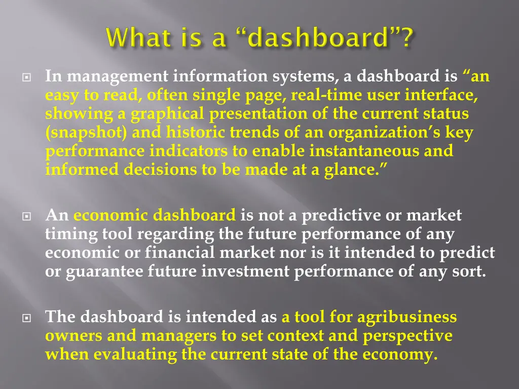 in management information systems a dashboard