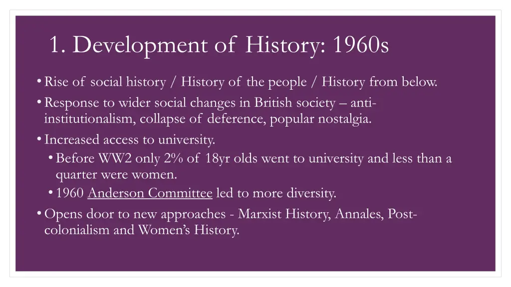 1 development of history 1960s