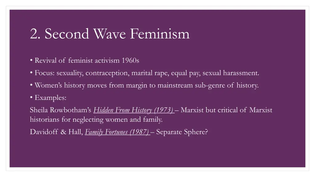 2 second wave feminism