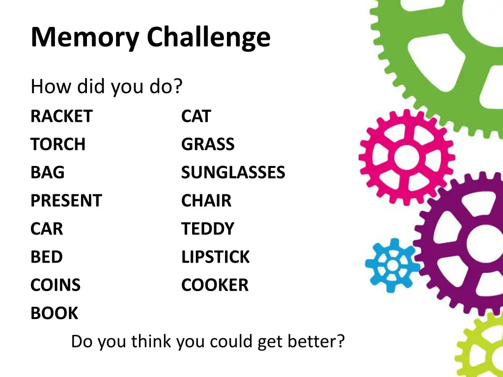 memory challenge 2