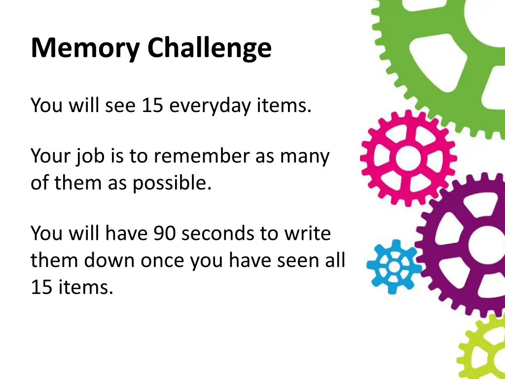 memory challenge