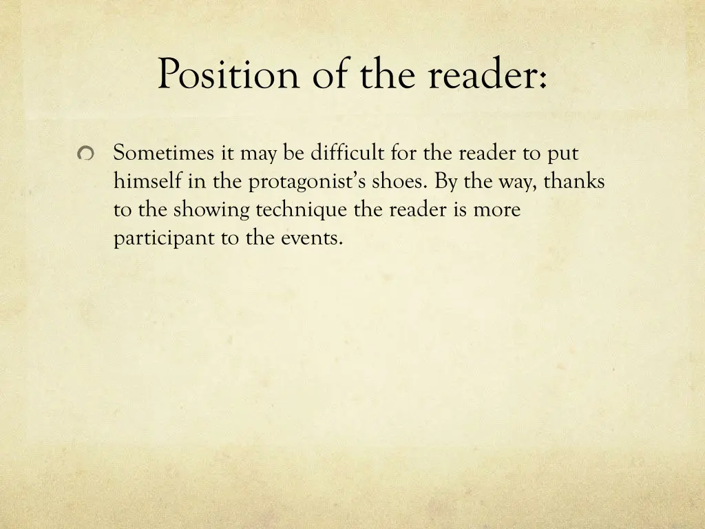 position of the reader