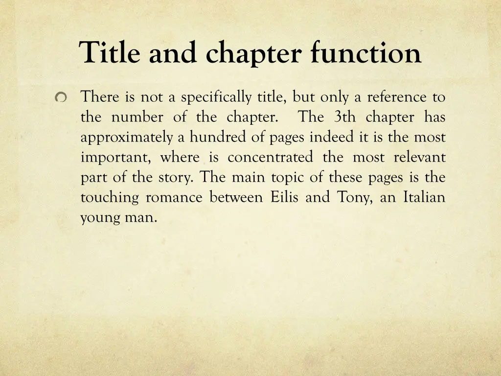 title and chapter function