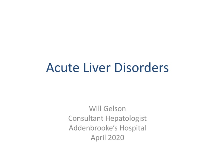 acute liver disorders