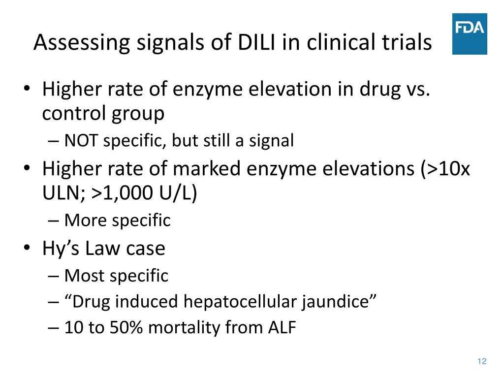 assessing signals of dili in clinical trials