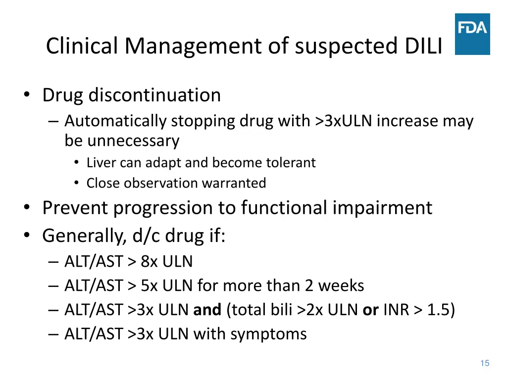 clinical management of suspected dili