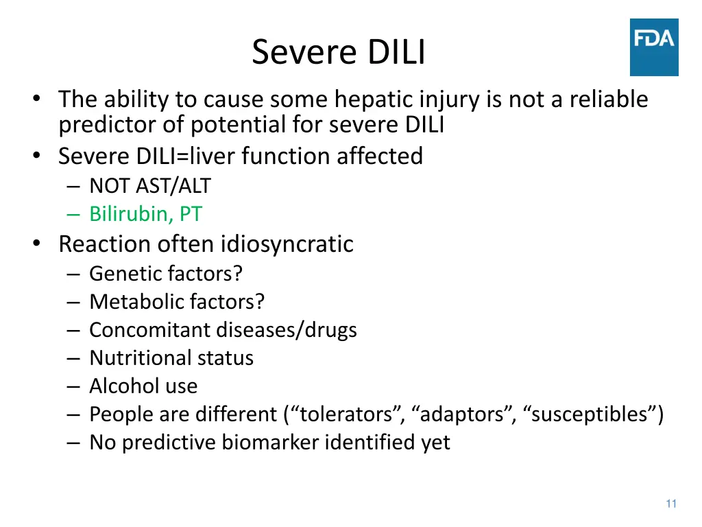 severe dili