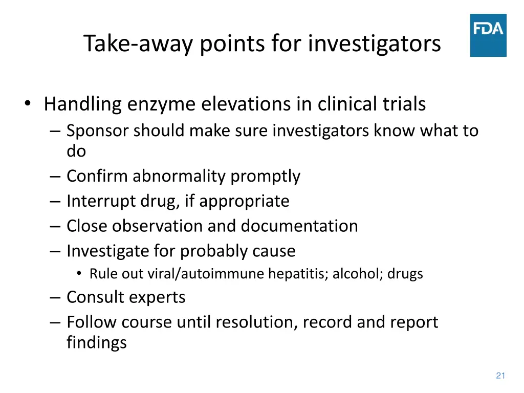 take away points for investigators 1