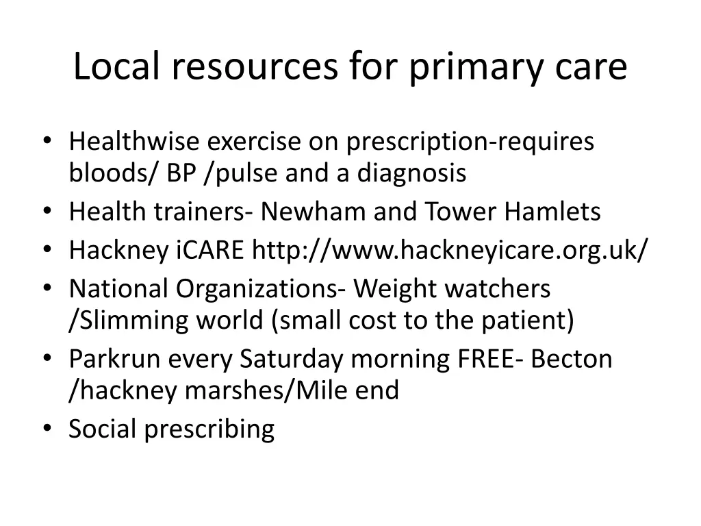 local resources for primary care