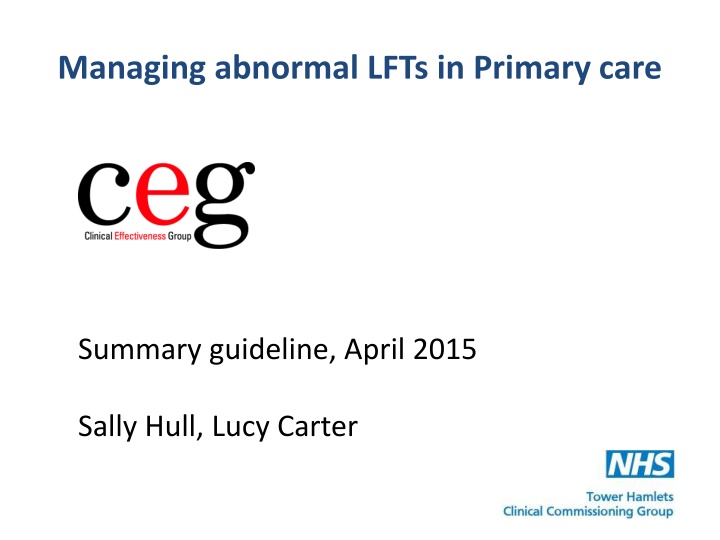 managing abnormal lfts in primary care