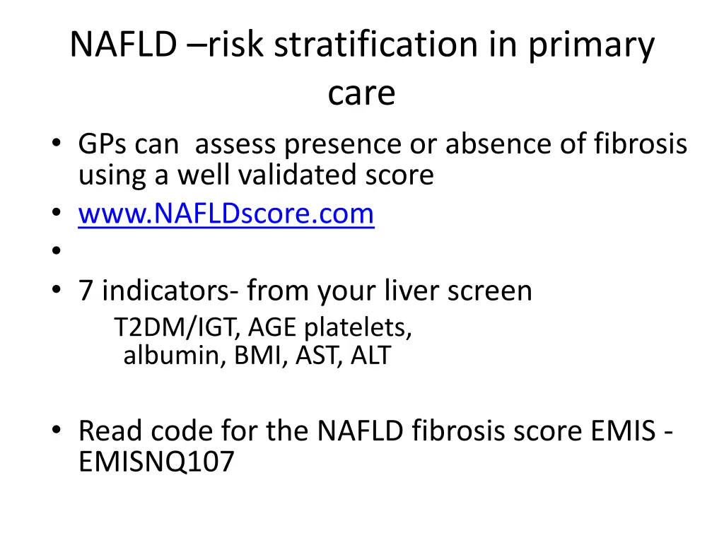 nafld risk stratification in primary care