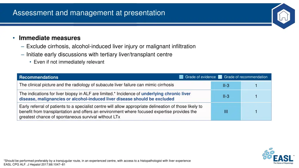 assessment and management at presentation 1