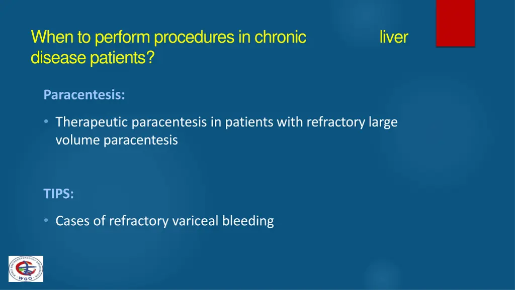 when to perform procedures in chronic disease