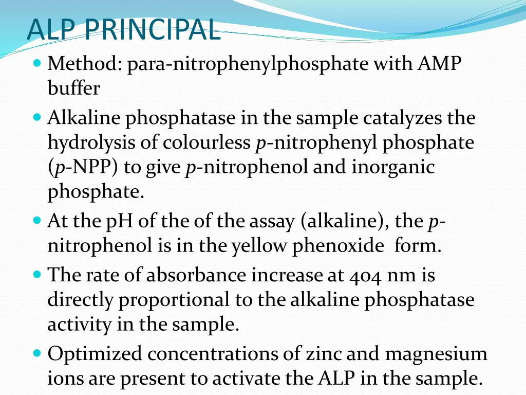 alp principal method para nitrophenylphosphate