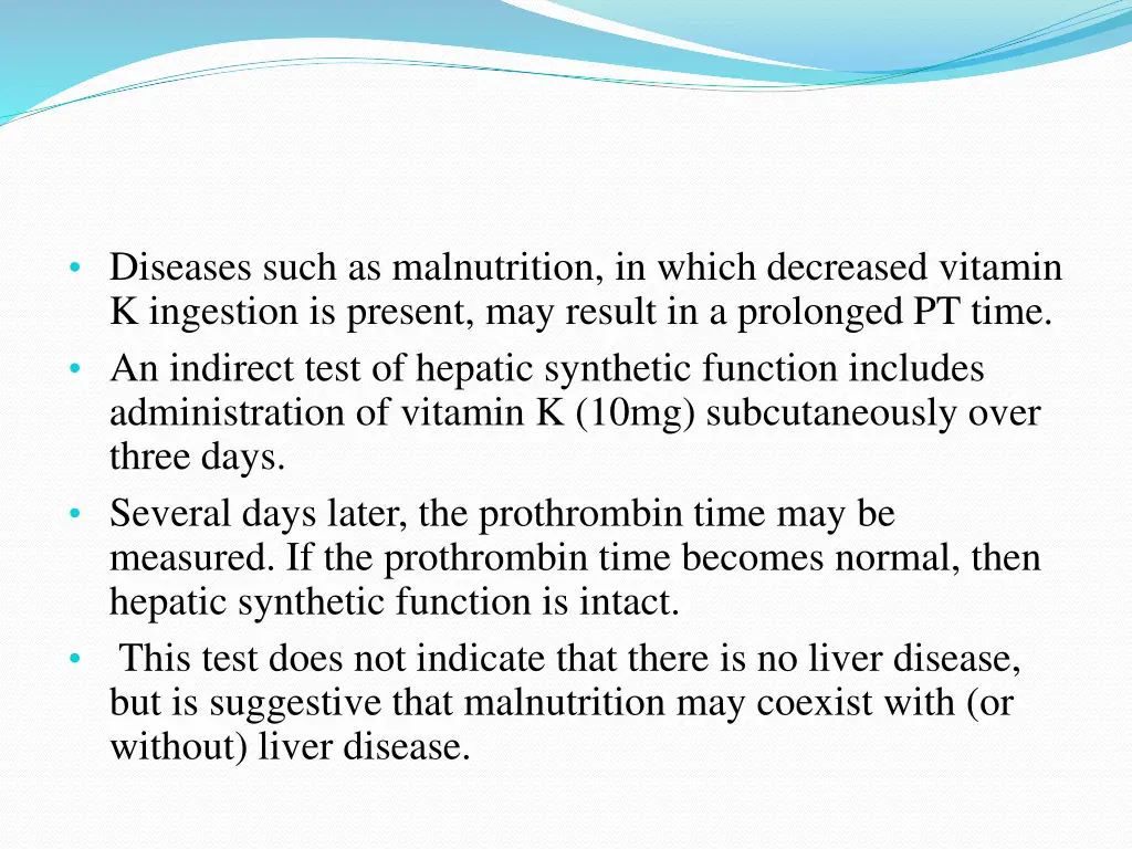 diseases such as malnutrition in which decreased